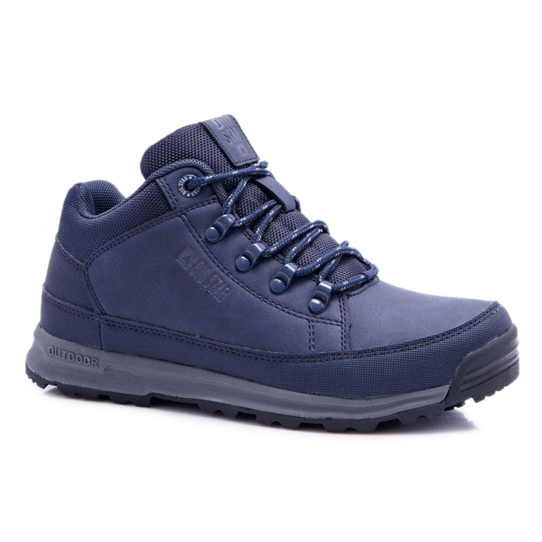 Sapatos de trekking juvenil Big Star alto ao ar livre azul marinho EE274817