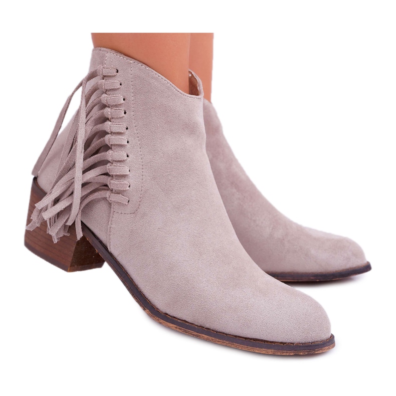 Botas de cowboy femininas Bege Agnes