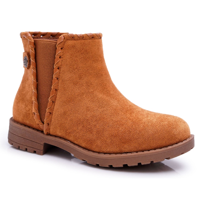 POPA Botas infantis de salto baixo Camel Sicarro castanho