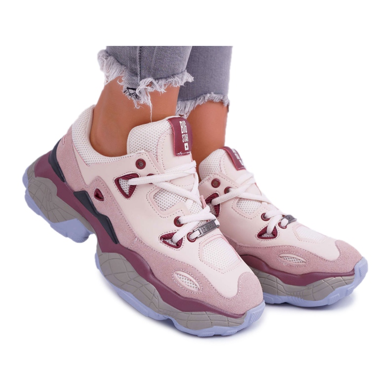 Sapatas esportivas femininas Big Star por Daniel Lopez FF274432 castanho vermelho multicolorido