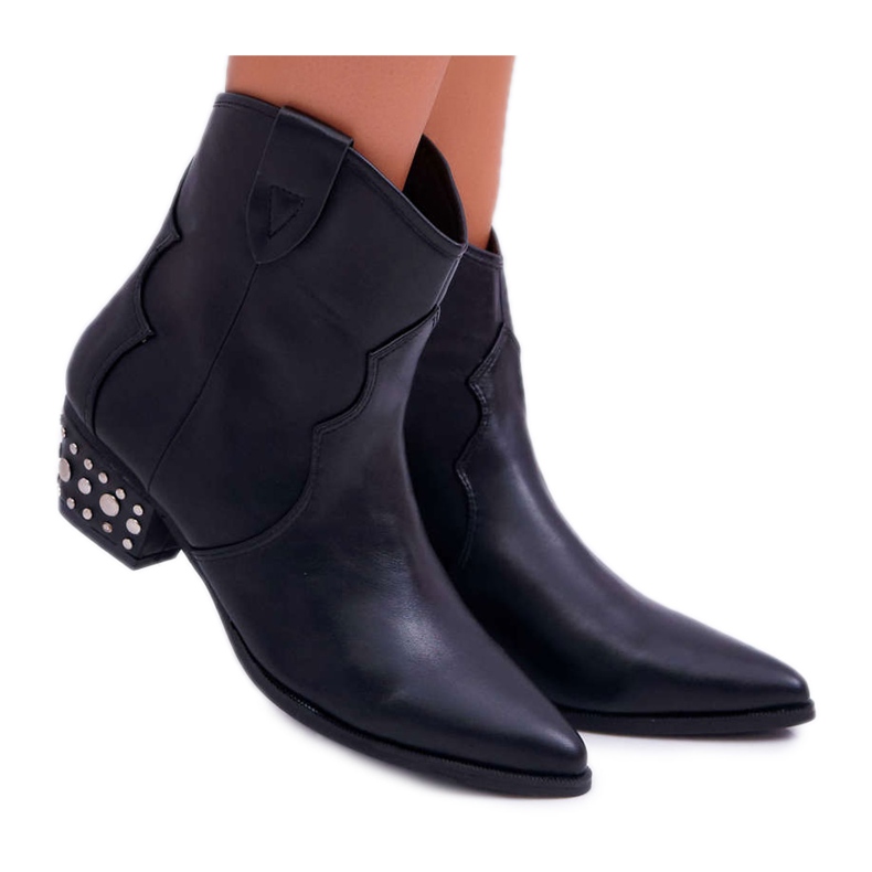 FP1 Botas de cowboy femininas Black Cliff preto