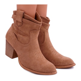 Botas femininas de salto alto Cowboy Bege Maverick