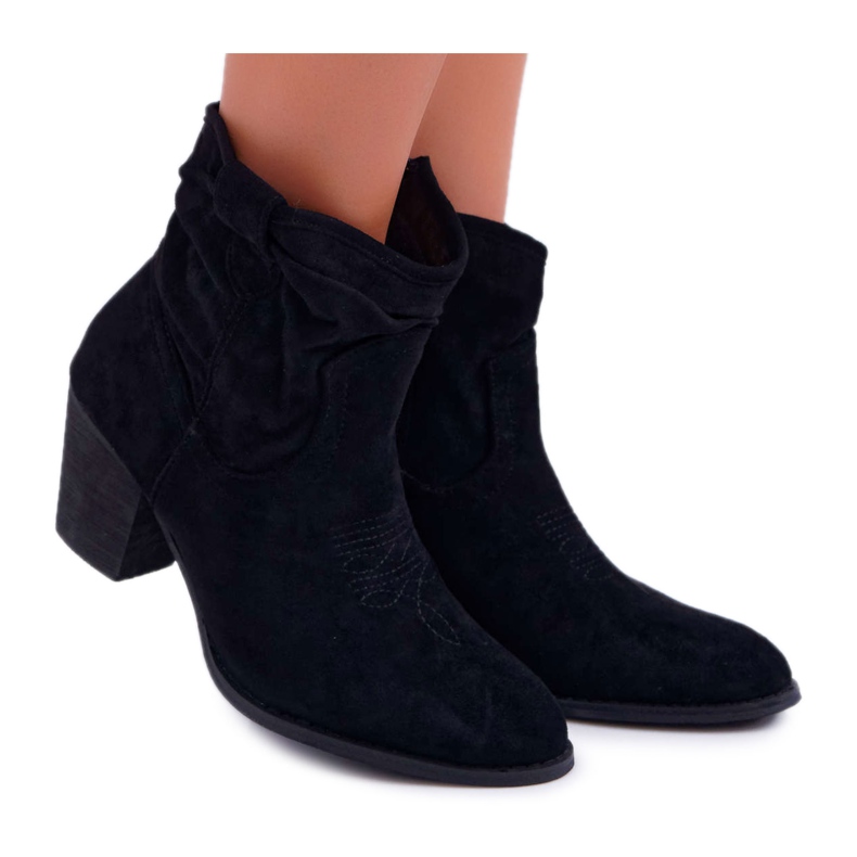 Botas femininas de salto alto pretas Maverick Cowboy Boots preto
