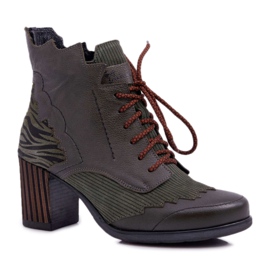 Botas de couro feminino Maciejka Green 03190-09 verde Botas de couro feminino Maciejka Green 03190-09 verde