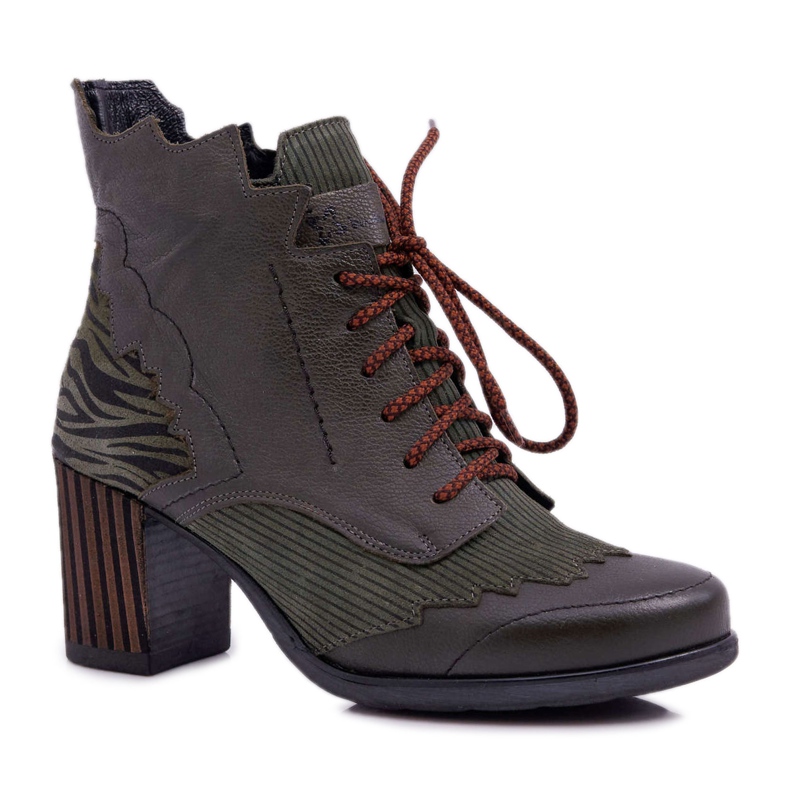 Botas de couro feminino Maciejka Green 03190-09 verde