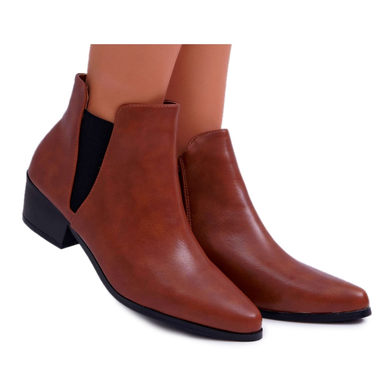 Botas rasas femininas Camel Murino castanho