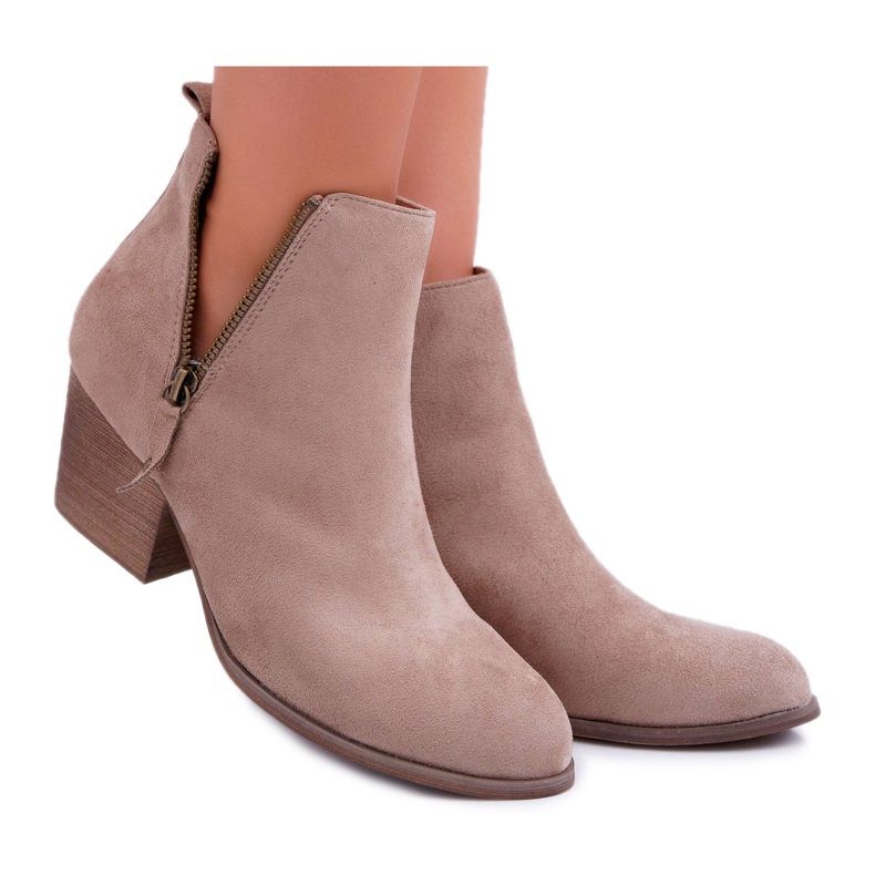 Bellucci Botas femininas com salto alto camurça bege farre Bellucci Botas femininas com salto alto camurça bege farre