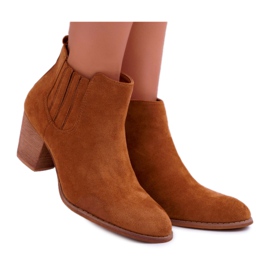FRID Botas femininas com salto alto camurça camelo Gomen marrom