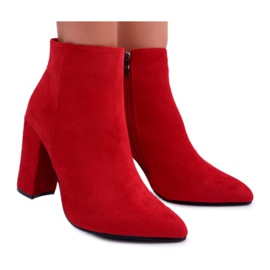 FW1 Botas femininas de salto Suede Red Sharks vermelho FW1 Botas femininas de salto Suede Red Sharks vermelho