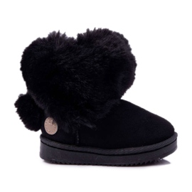 FRROCK Botas de neve infantis com chuteiras de pelo preto