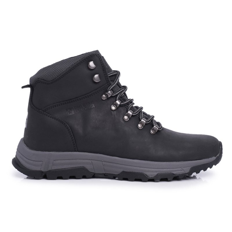 Sapatos de couro Trekker masculino Big Star Black EE174201 preto