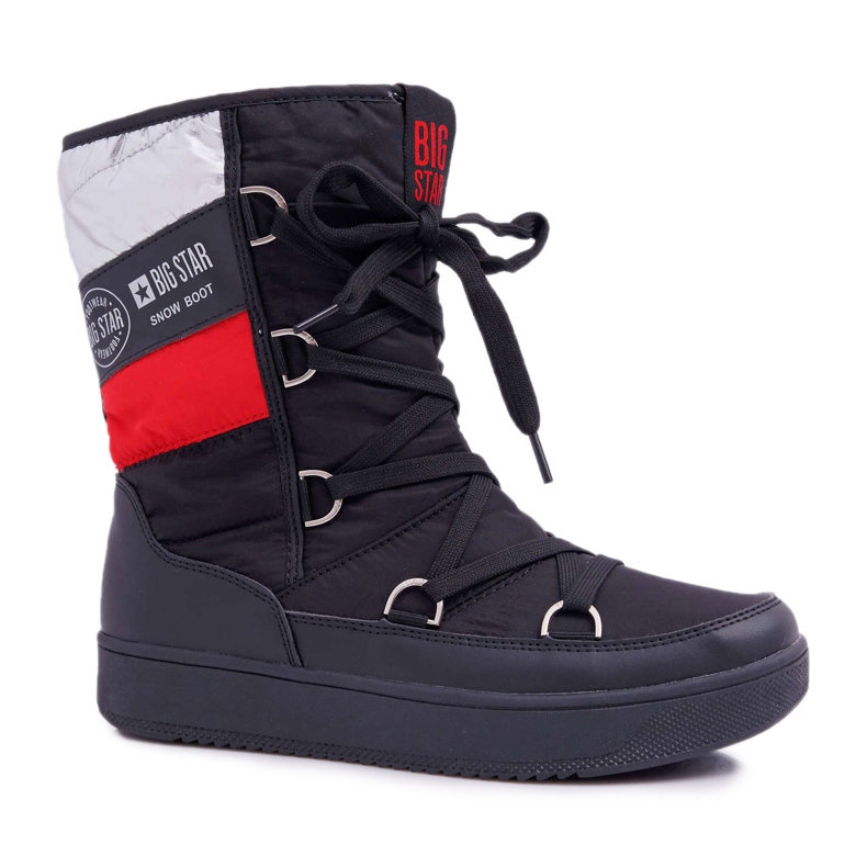 Botas femininas pretas quentes de neve com pelo Big Star EE274656 preto