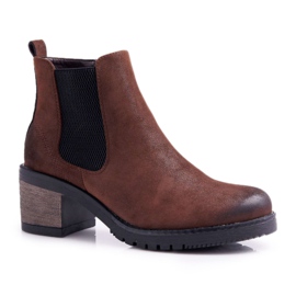 Botas femininas de salto alto Sergio Leone Brown BT702 marrom