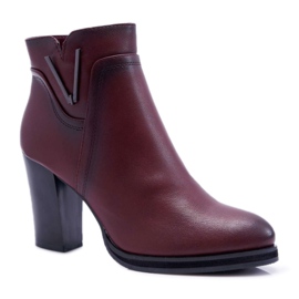 Botas femininas de salto alto Sergio Leone Burgundy BT537 vermelho Botas femininas de salto alto Sergio Leone Burgundy BT537 vermelho