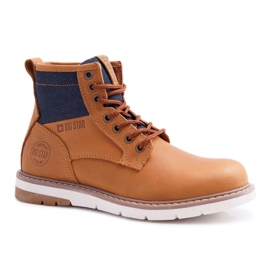 Armadilhas de botas femininas Big Star Couro Marrom EE274004