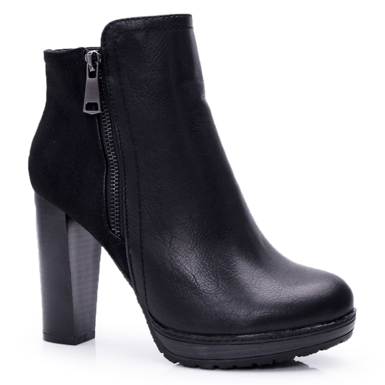 FE1 Botas femininas Black Malma de salto alto preto