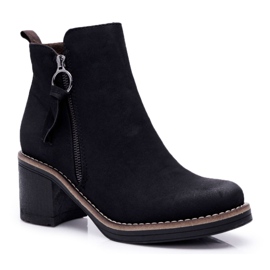 FRJEIN Botas femininas de salto com enchimento de feltro Delia preto