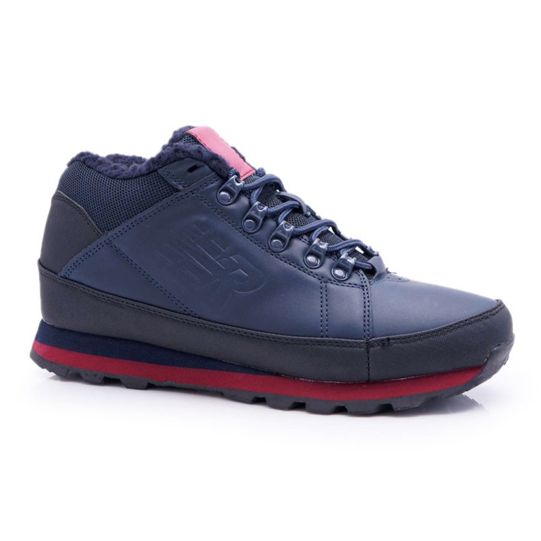 Sapatos de trekking masculino Noriginals alto ao ar livre azul marinho vermelho