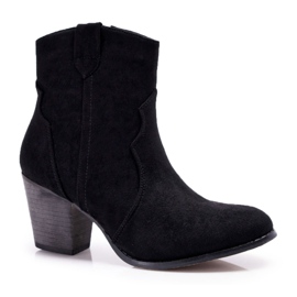 BUGO Botas femininas de salto pretas Nutriso Botas de caubói preto BUGO Botas femininas de salto pretas Nutriso Botas de caubói preto