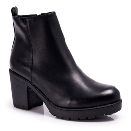 BUGO Botas de salto feminino pretas Veba preto BUGO Botas de salto feminino pretas Veba preto