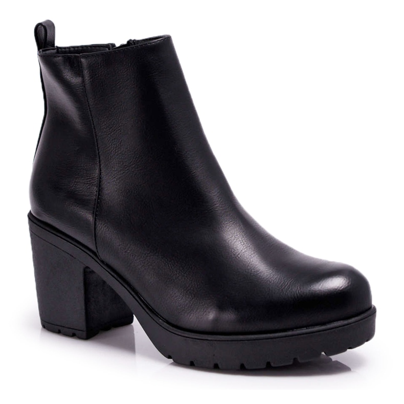 BUGO Botas de salto feminino pretas Veba preto