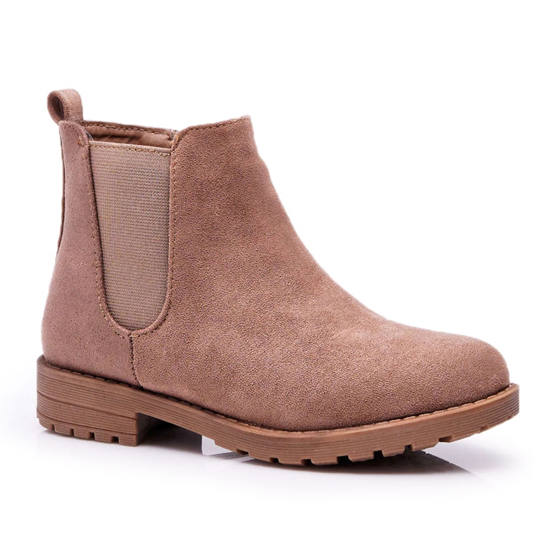 POPA Botas infantis com salto plano Khaki Mergolo cáqui