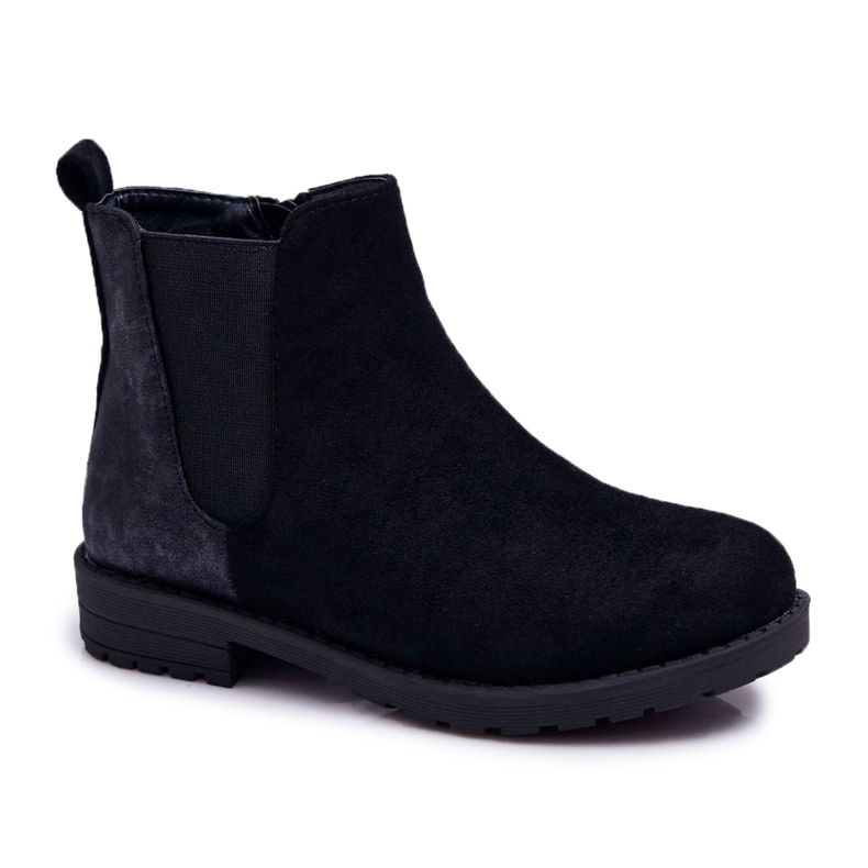POPA Botas de salto plano jovem mergulhão preto