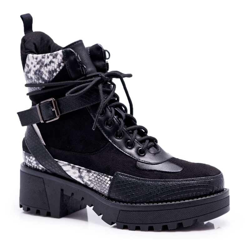 SEA Botas altas femininas cobra preto Nemtere