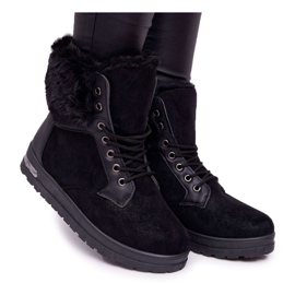 BUGO Botas altas femininas com glamiso de pele preta preto BUGO Botas altas femininas com glamiso de pele preta preto