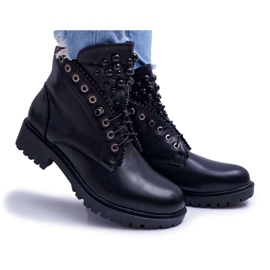 FRID Botas femininas com pérolas Warm Black Memer preto