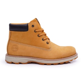 Botas de couro masculino Big Star Camel EE174227 marrom