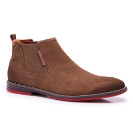 Botas masculinas Chelsea Cross Jeans Camel EE1R4068C marrom