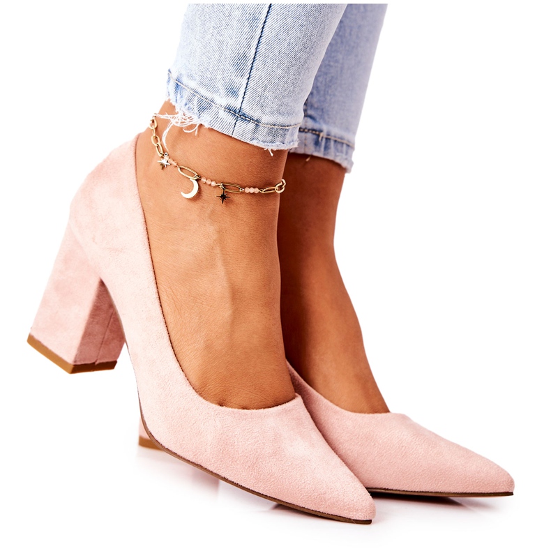 SEA Sapatos femininos no salto camurça bege florena