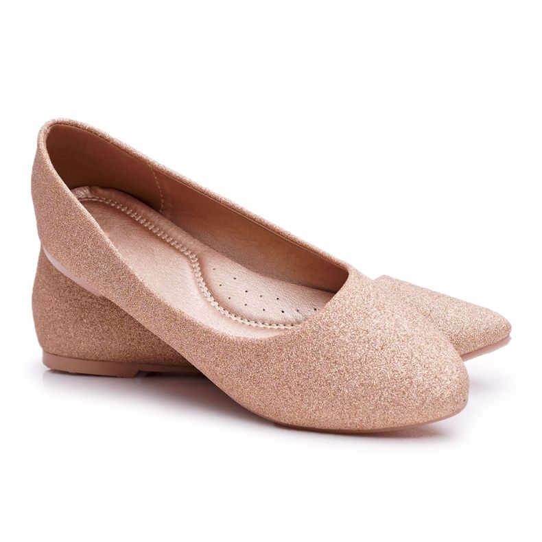 PS1 Bailarinas feminino glitter rosa ouro Fifi dourado