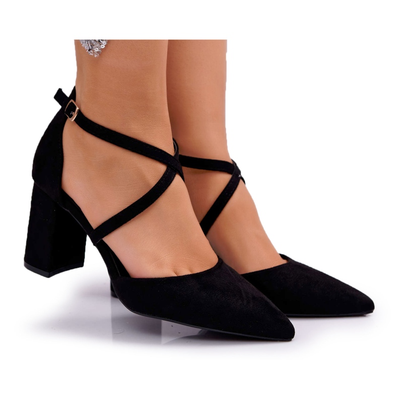 PS1 Sapatos femininos no salto no Spitz Black Future preto