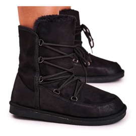 HAN Ankle Boots Feminino Com Pêlo Preto Ilana