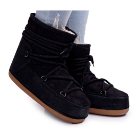 HAN Botas Femininas Neve Pêlo Isolada Veme Preto
