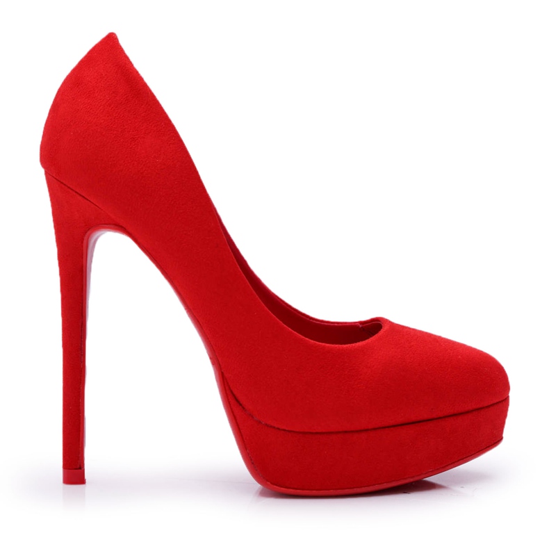 SEA Stilettos camurça plataforma feminino vermelho Gervalo