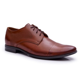Sapatos para homem Elegante couro cooper Brown Dawidos marrom