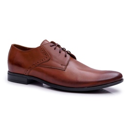 Bednarek Polish Shoes Brogues masculinos elegantes em couro Bednarek Westero marrom
