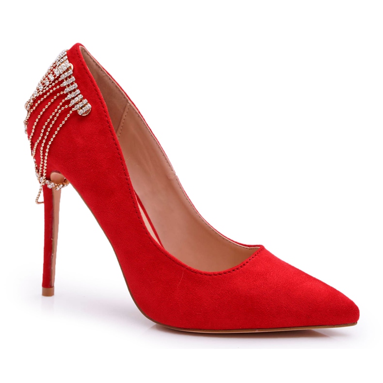 Pumps feminino camurça vermelha festa pacardo vermelho