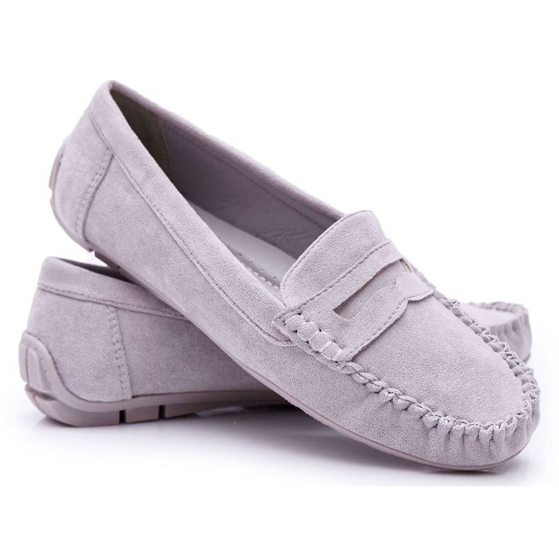 SEA Bolero de camurça mocassins cinza feminino