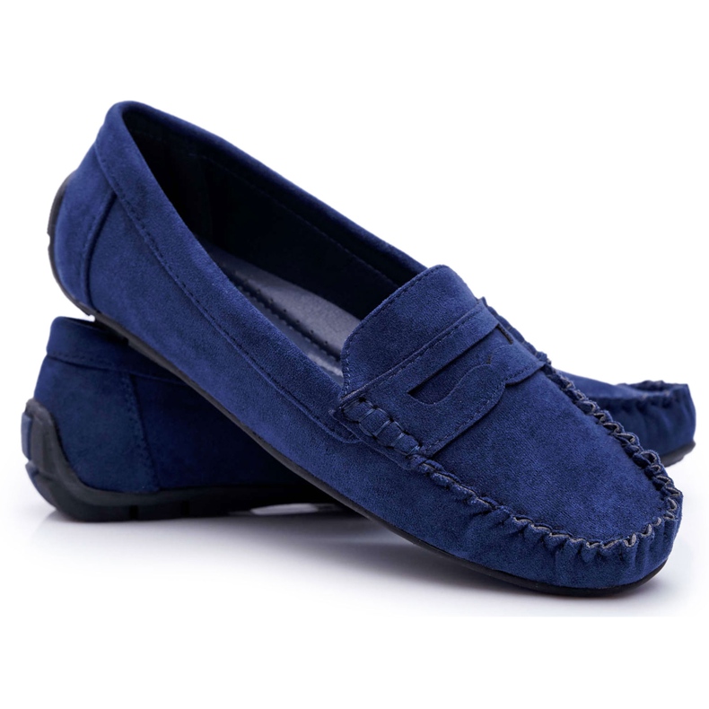 SEA Bolero de camurça azul marinho mocassins feminino