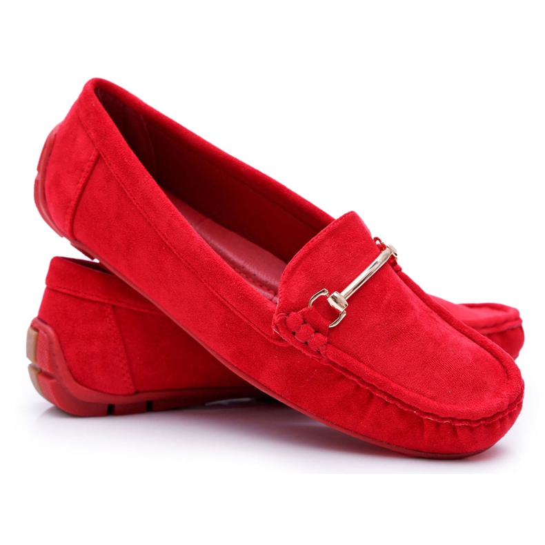 SEA Mocassim feminino camurça vermelho Sonnero