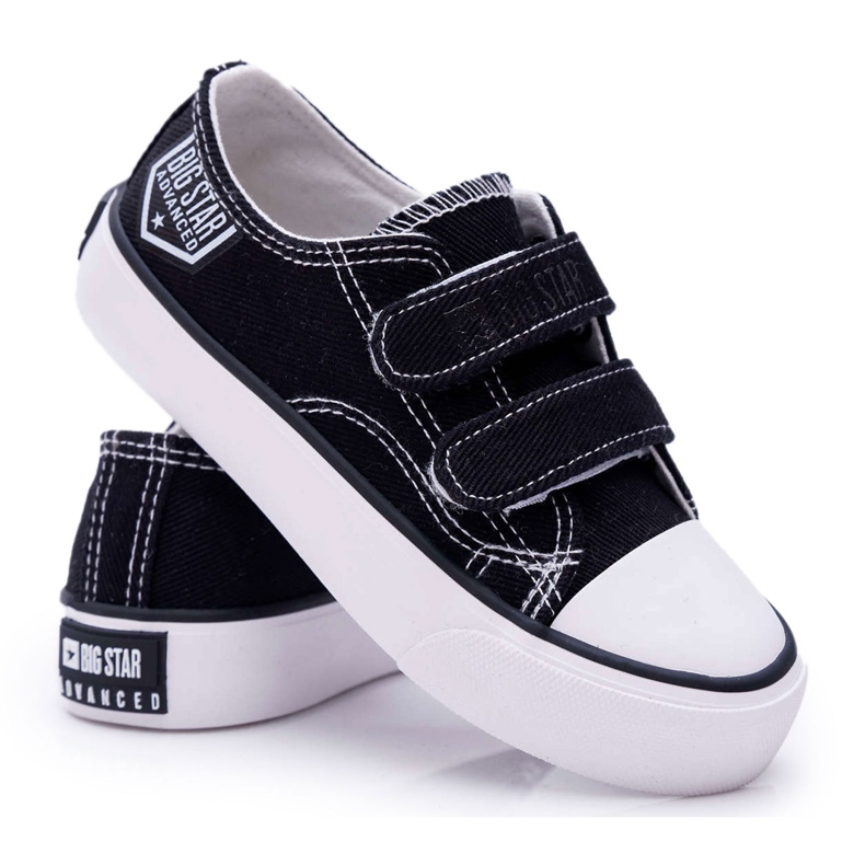 Sapatilhas de tênis infantis Big Star com velcro preto FF374062