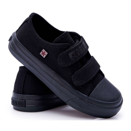 Big Star Sapatos infantis tênis estrela grande com velcro preto FF374095