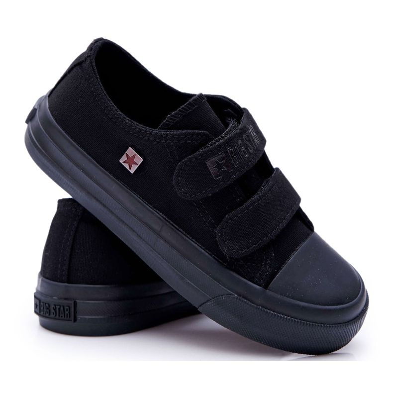 Big Star Sapatos infantis tênis estrela grande com velcro preto FF374095