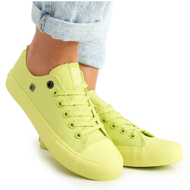 Tênis feminino Big Star Lime AA274012 amarelo