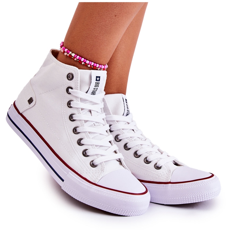 Tênis feminino Big Star High White DD274332 branco