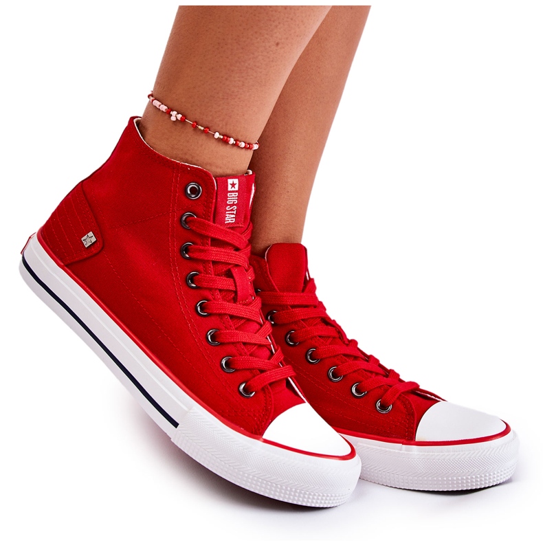 Tênis feminino Big Star High Red DD274334 vermelho